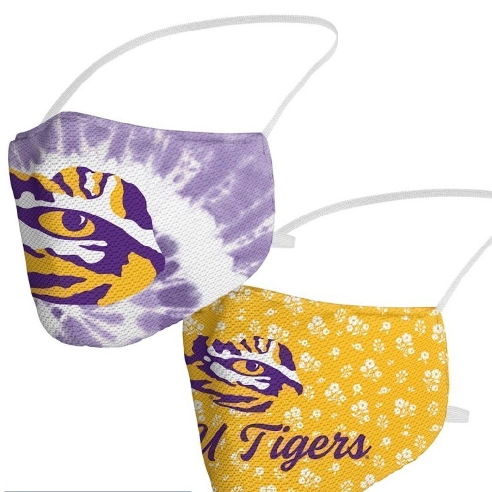 New in Package LSU Tigers Men's Women's Face Covering Mask Masks Set of 2
